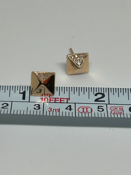 Rose Gold Pyramid Studs