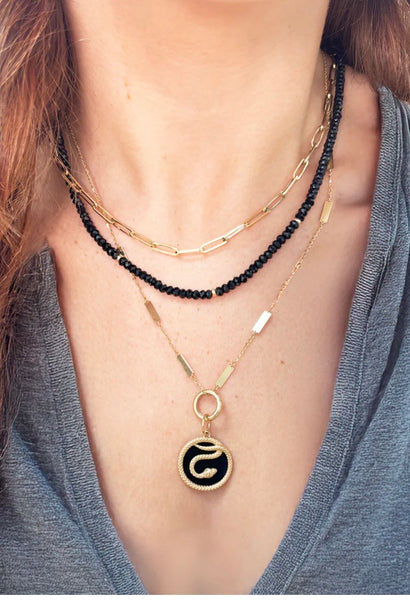 Onyx Snake Pendant