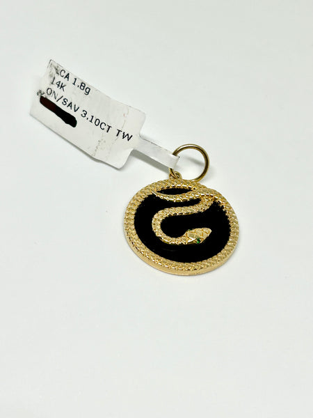 Onyx Snake Pendant
