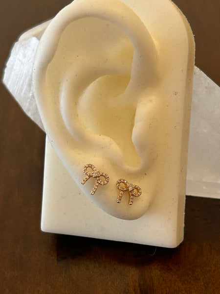 Diamond Bow Earrings