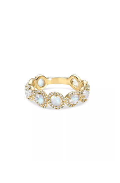 Moonstone & Diamond Ring