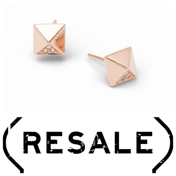 Rose Gold Pyramid Studs