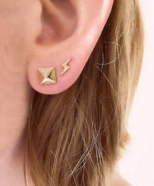 Rose Gold Pyramid Studs