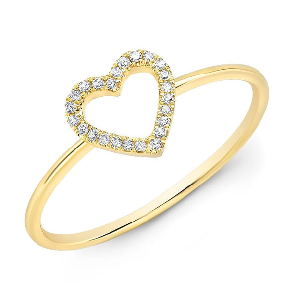 Open Heart Diamond Ring