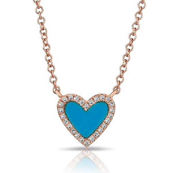 The Julia Small Turquoise Heart With Diamonds