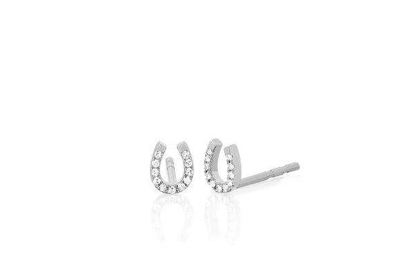Mini Diamond Horseshoe Earrings
