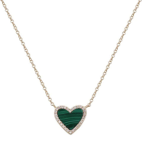 Small  Malachite Heart Necklace